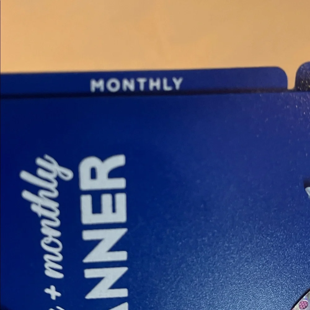 Weekly + Monthly Planner - Navy Blue with Iridescent Gems Hand Crafted